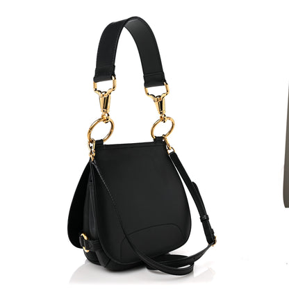 Burberry Calfskin Large Bridle Saddle Bag Black 2 of 10