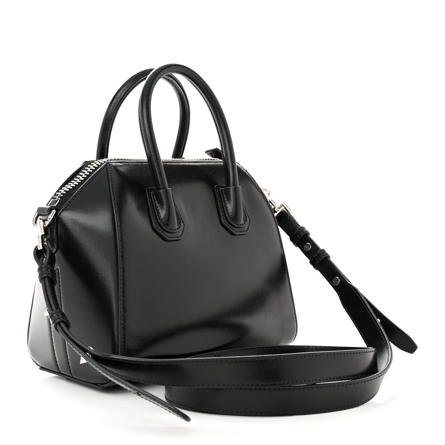 Shiny Lord Calfskin Mini Antigona Black