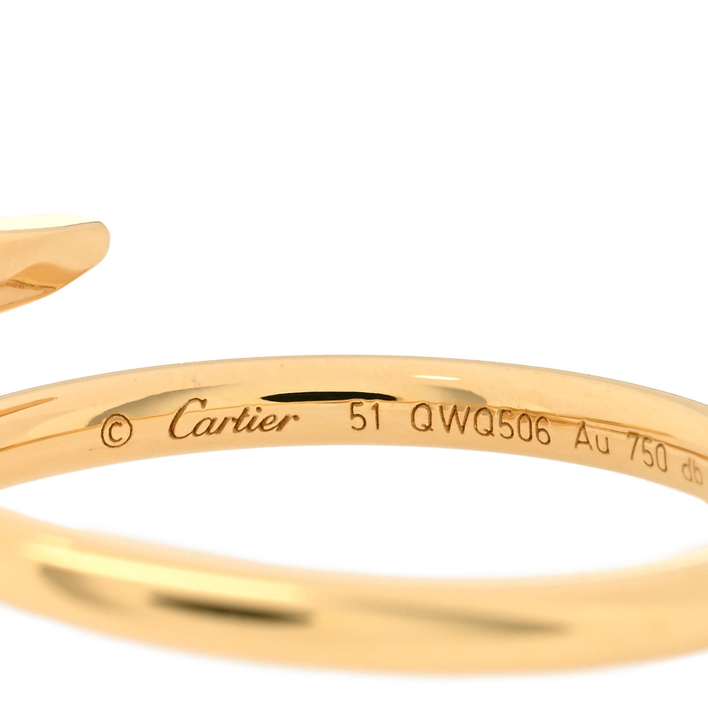 18K Yellow Gold Small Juste Un Clou Ring 51 5.75