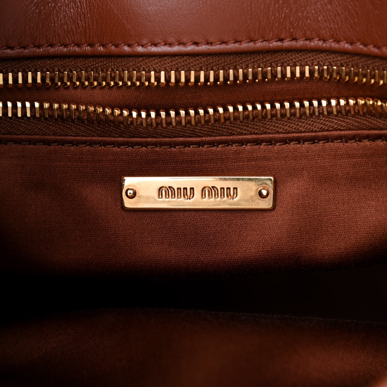 Miu Miu Lambskin Matelasse Shoulder Bag Tabacco 6 of 7