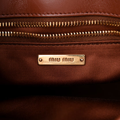 Miu Miu Lambskin Matelasse Shoulder Bag Tabacco 6 of 7