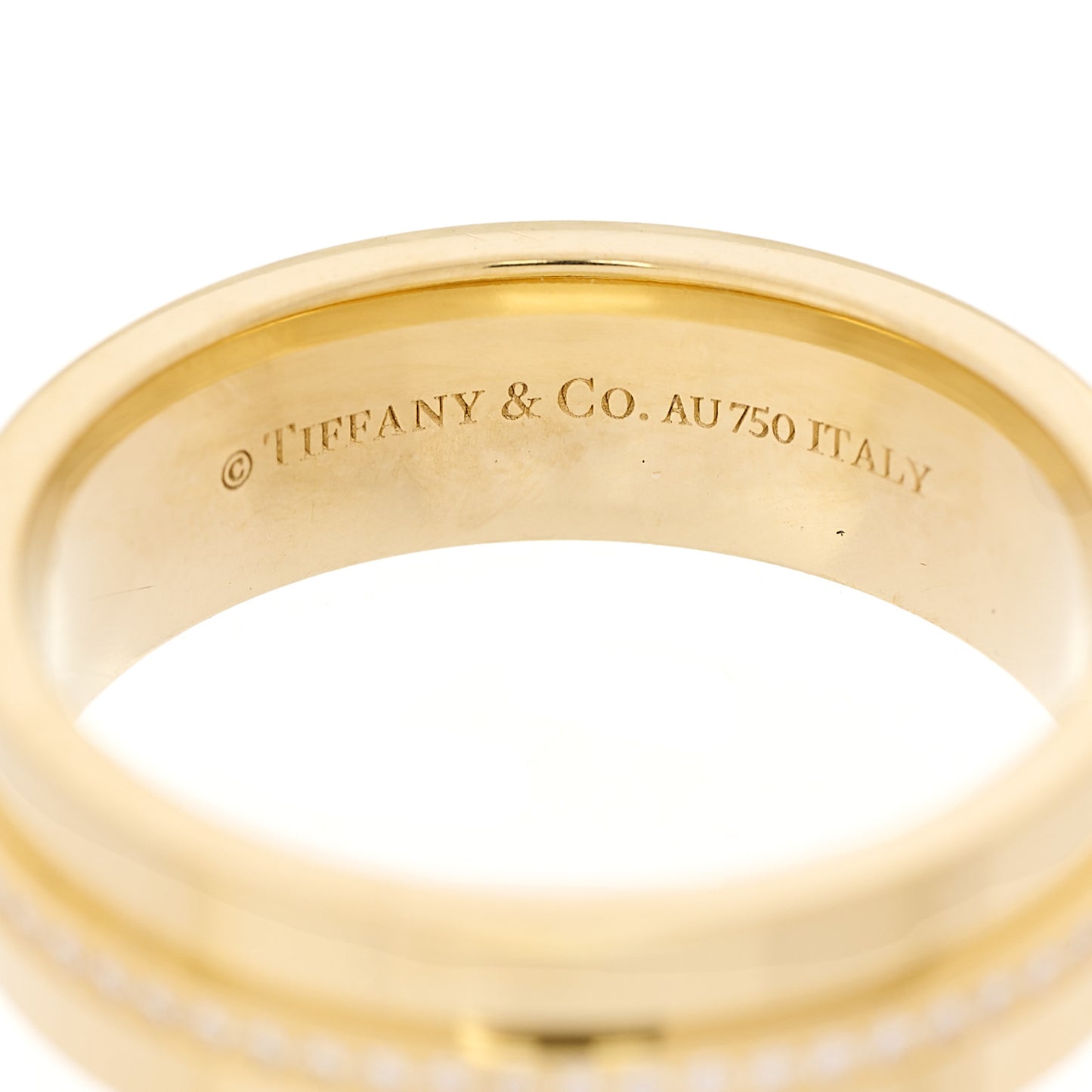 18K Yellow Gold Diamond Wide T Two Ring 52 6