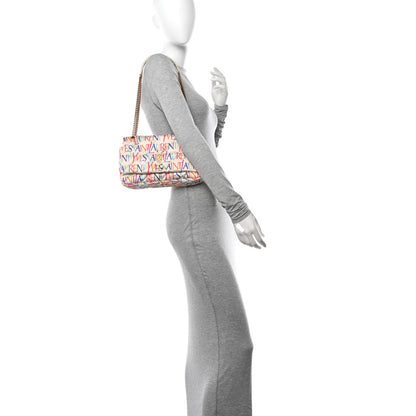 Saint Laurent Silk Carre Rive Gauche Print Patchwork Monogram Medium Jamie Multicolor White 2 of 10