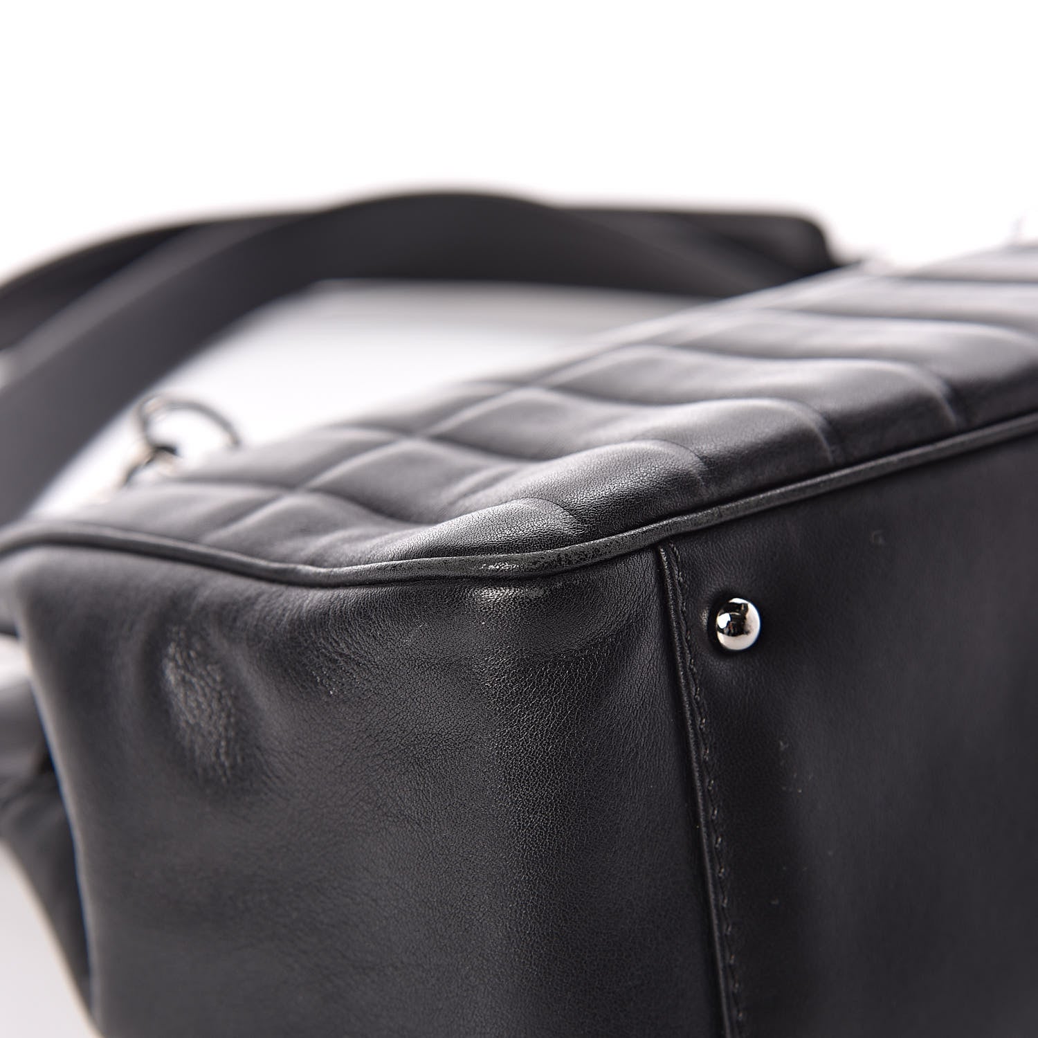 Chanel Calfskin Vertical Quilted Lax East West Shoulder Bag Black 11 of 12
