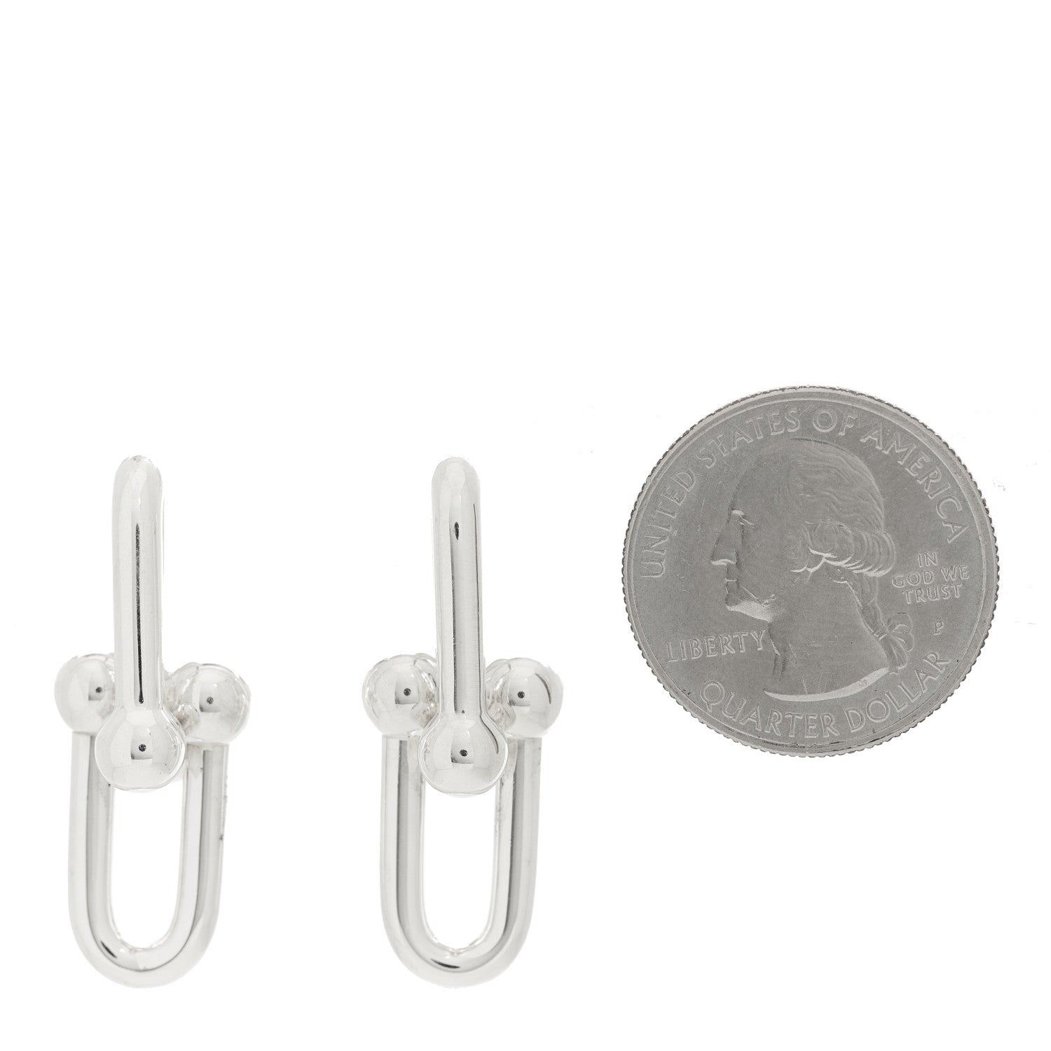 Tiffany Sterling Silver Large HardWear Link Earrings 2 of 5
