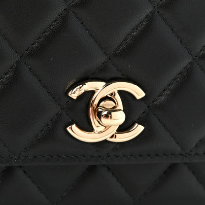 Chanel Lambskin Quilted Trendy CC Wallet On Chain WOC Black 9 of 13