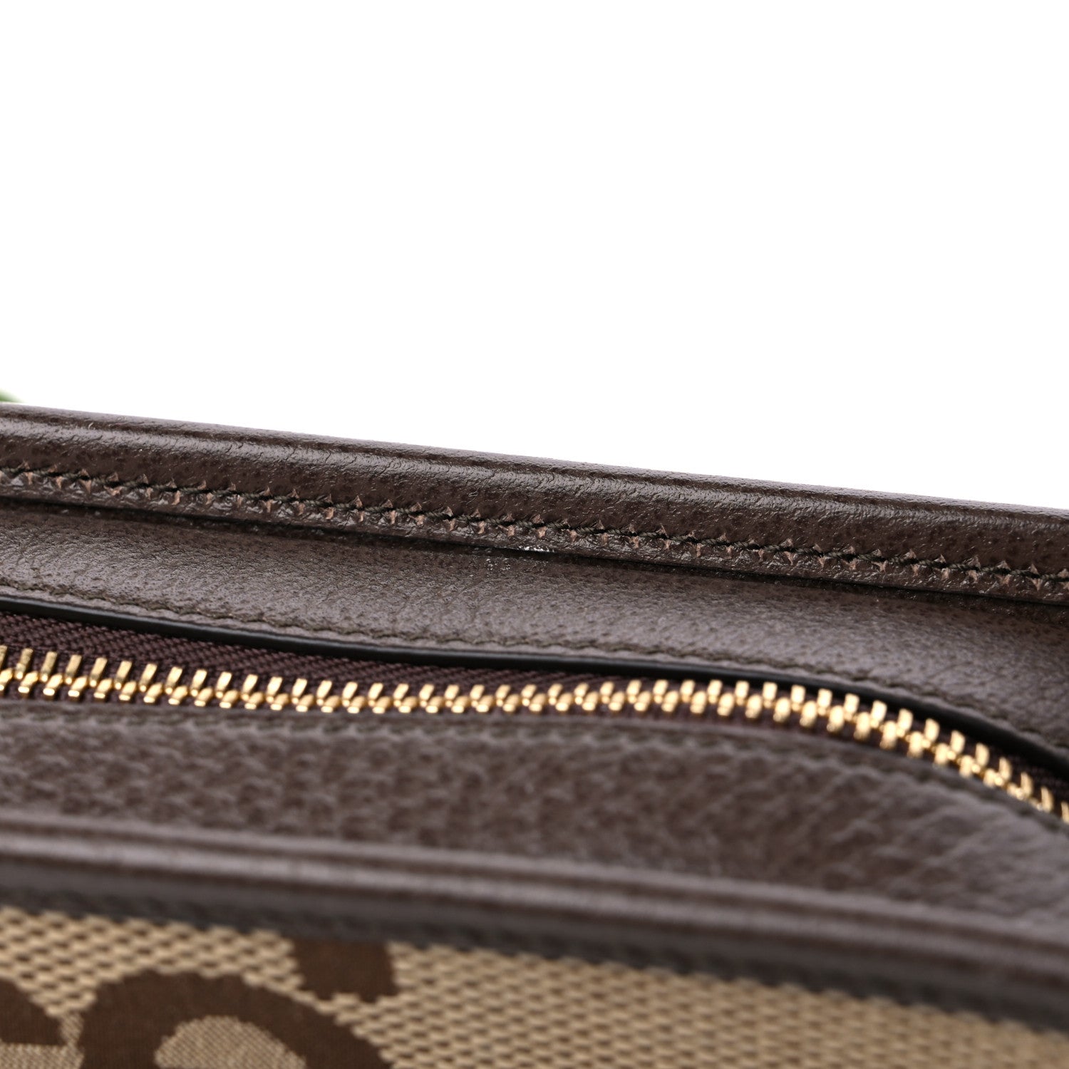 Gucci Monogram Jumbo GG Textured Dollar Calfskin Web Mini Crossbody Bag Camel Ebony New Acero 11 of 12
