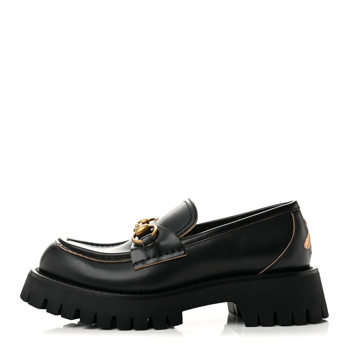 Cordovan Lux Womens Harald Horsebit 25mm Platform Loafers 35.5 Black