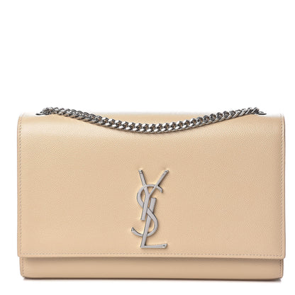 Saint Laurent Grain De Poudre Medium Monogram Kate Satchel Nude Powder 1 of 9