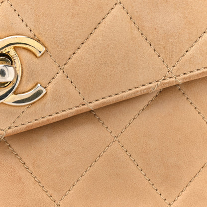 Chanel Lambskin Quilted Flap Waist Belt Bag 65 26 Beige 8 of 19