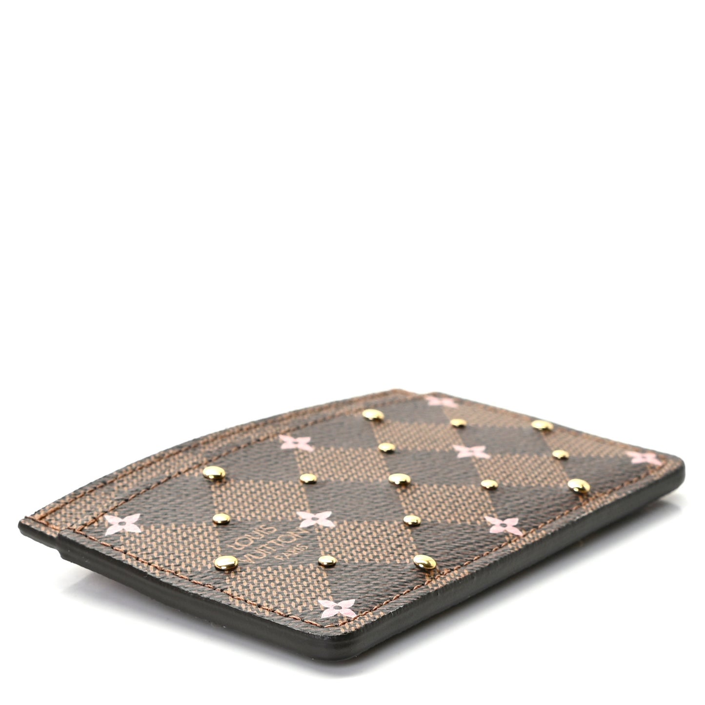 Damier Ebene Studded Card Holder