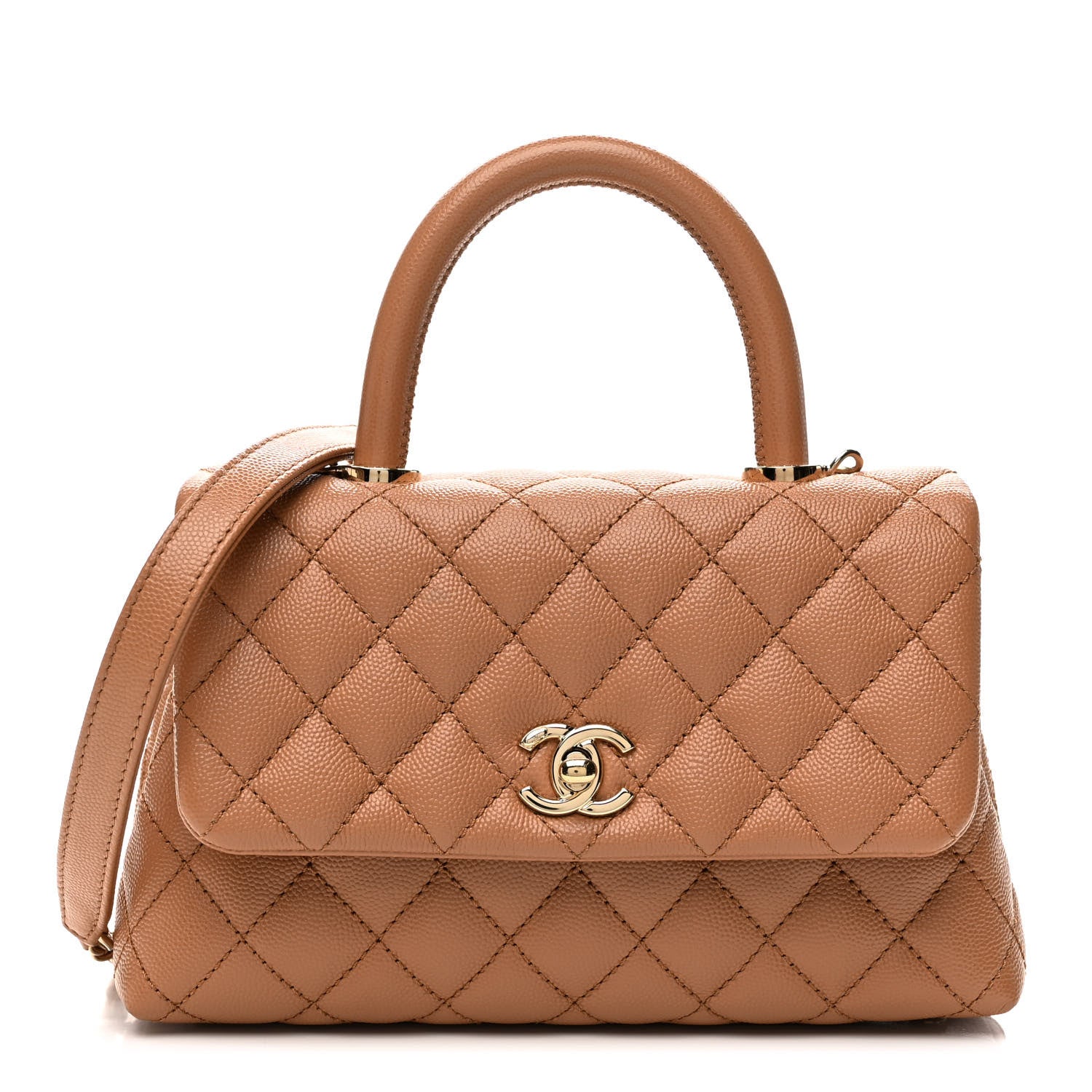 Chanel Caviar Quilted Mini Coco Handle Flap Brown 1 of 10