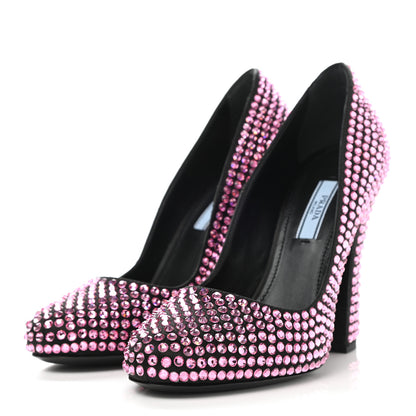 Prada Satin Crystal 105mm Pumps 36 Rosa 3 of 9