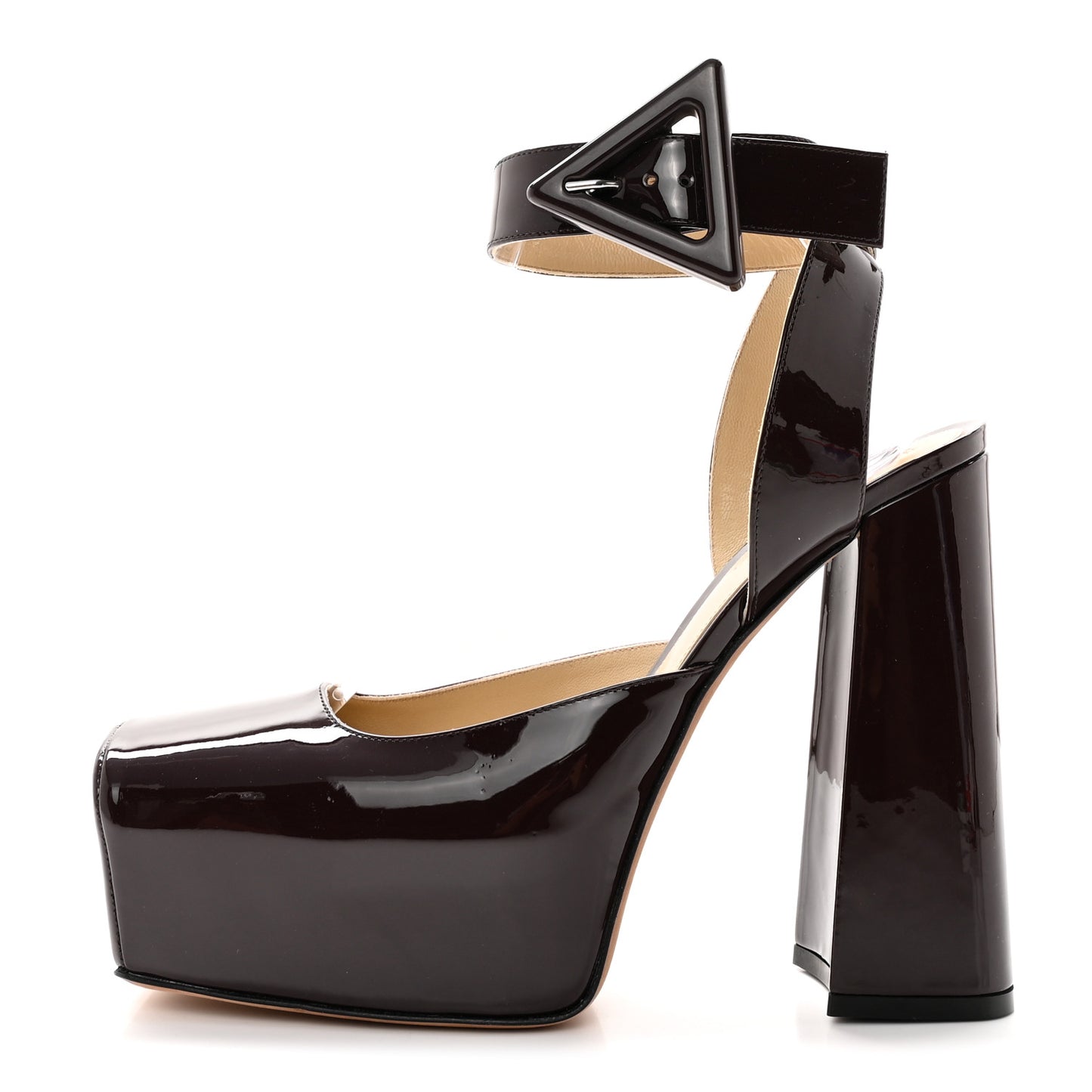Supergloss Patent Tower 40/140mm Platform Pumps 38 Fondant