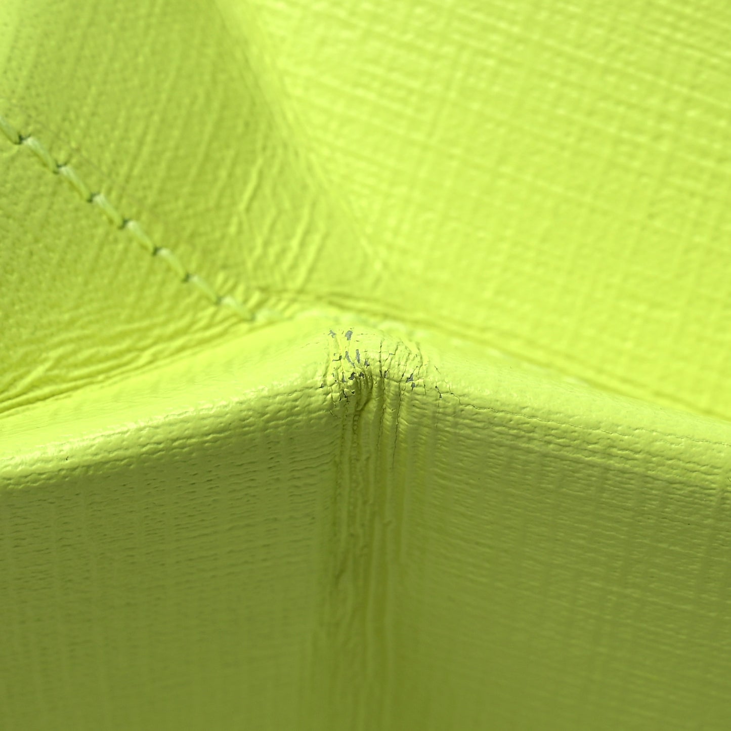 Squared Calfskin Logo Shopping Tote XXS Lime