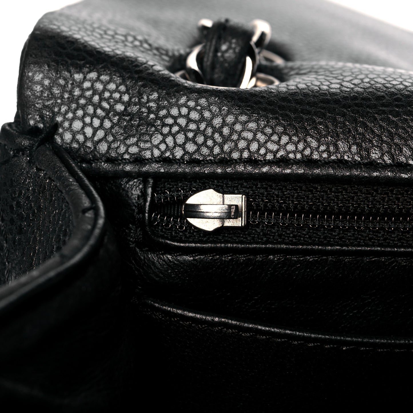 Washed Caviar Quilted Maxi Single Flap Black