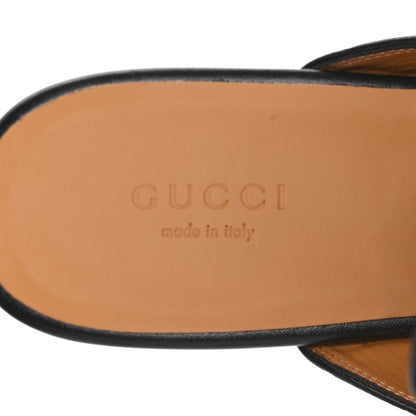 Gucci Glamour Calfskin Guccissima Womens Princetown Slippers 37 Black 10 of 11