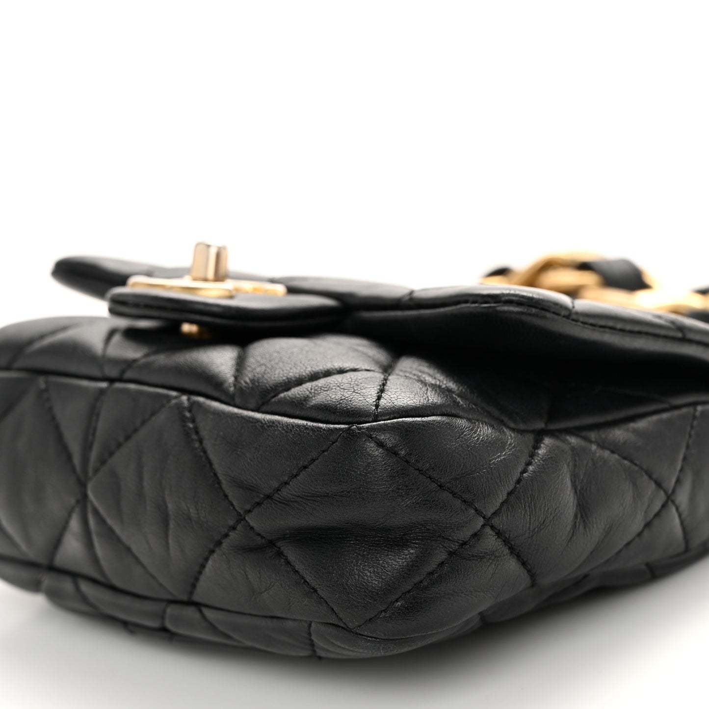 Lambskin Quilted Mini CC Funky Town Flap Black