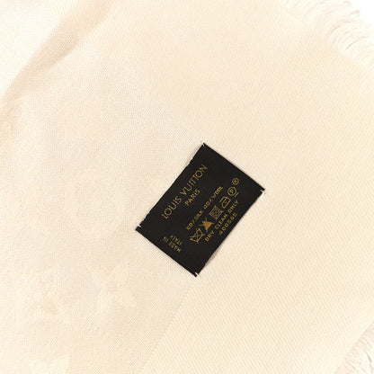 Louis Vuitton Silk Wool Monogram Shine Shawl White 3 of 6