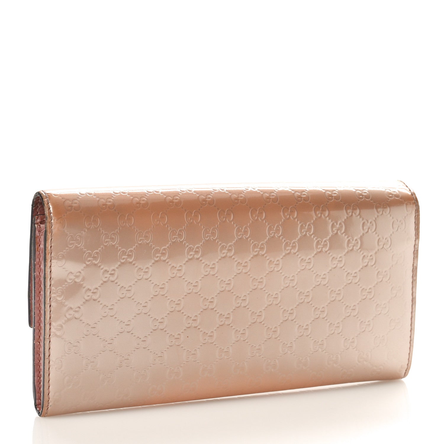 Gucci Patent Microguccissima Bow Heart Continental Wallet Pink 3 of 11