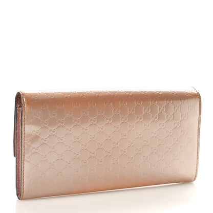 Gucci Patent Microguccissima Bow Heart Continental Wallet Pink 3 of 11