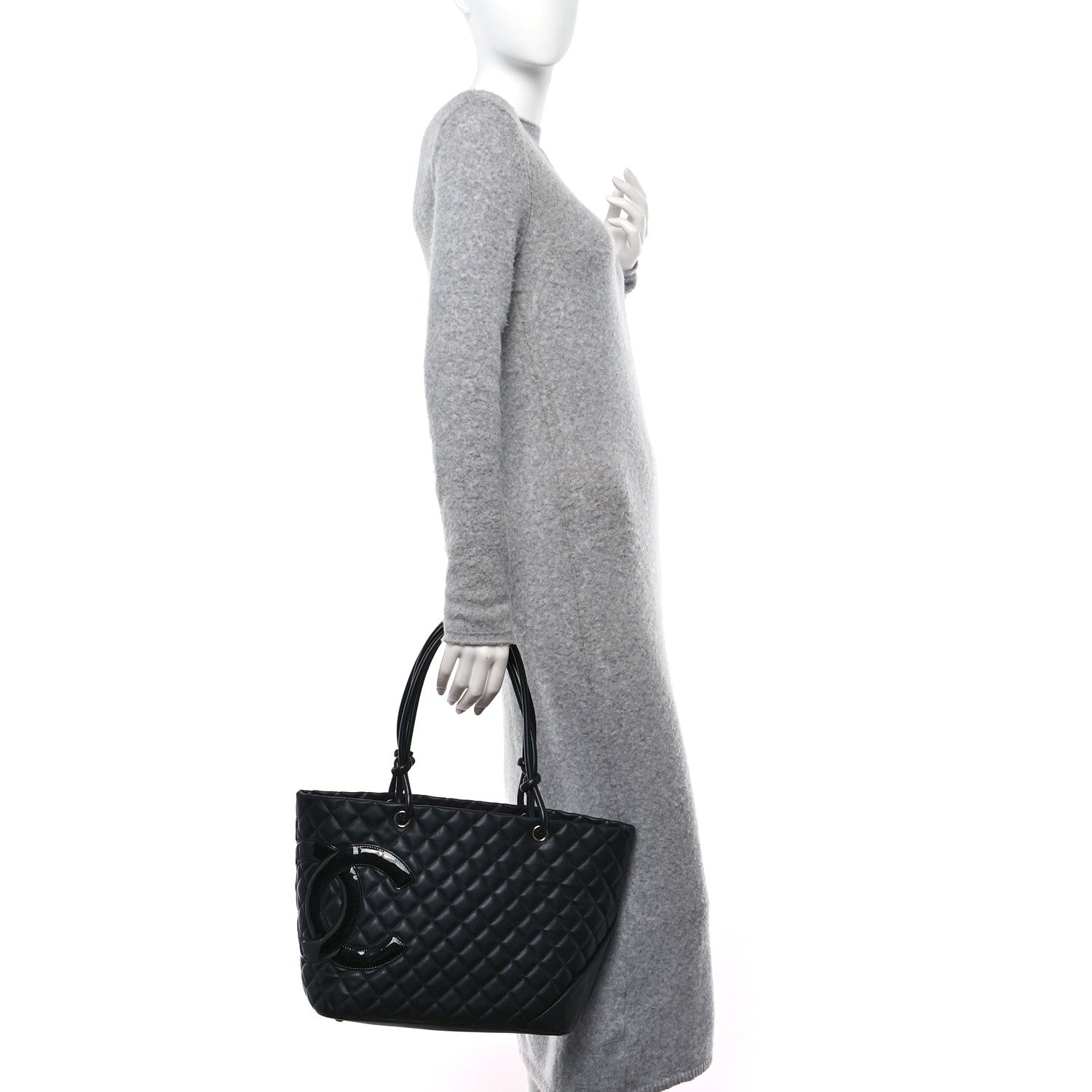 Chanel Calfskin Quilted Large Cambon Tote Black 2 of 11