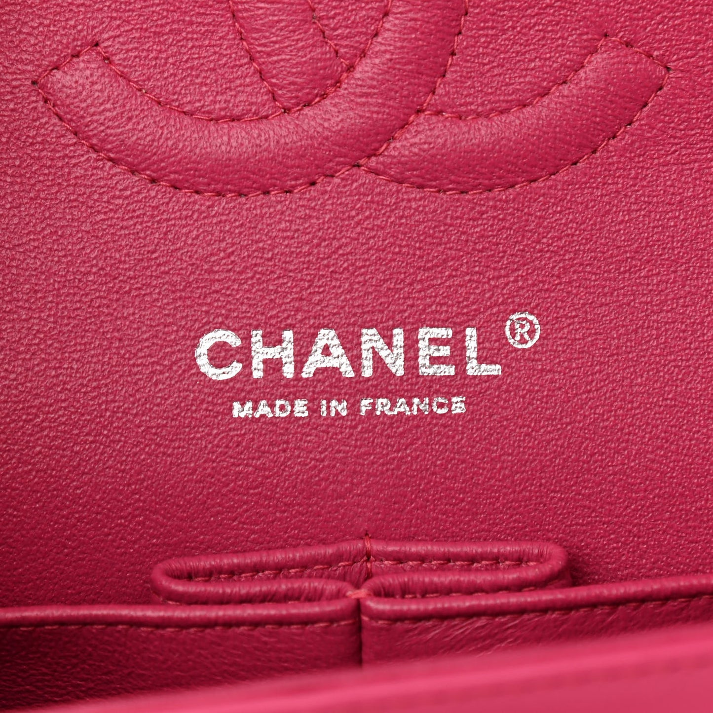 Patent Quilted Medium Double Flap Fuchsia