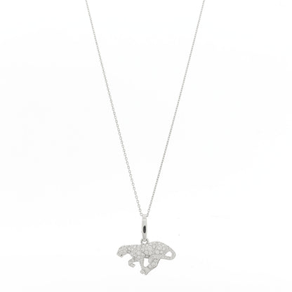 Cartier 18K White Gold Diamond Panthere De Cartier Pendant Necklace 1 of 6