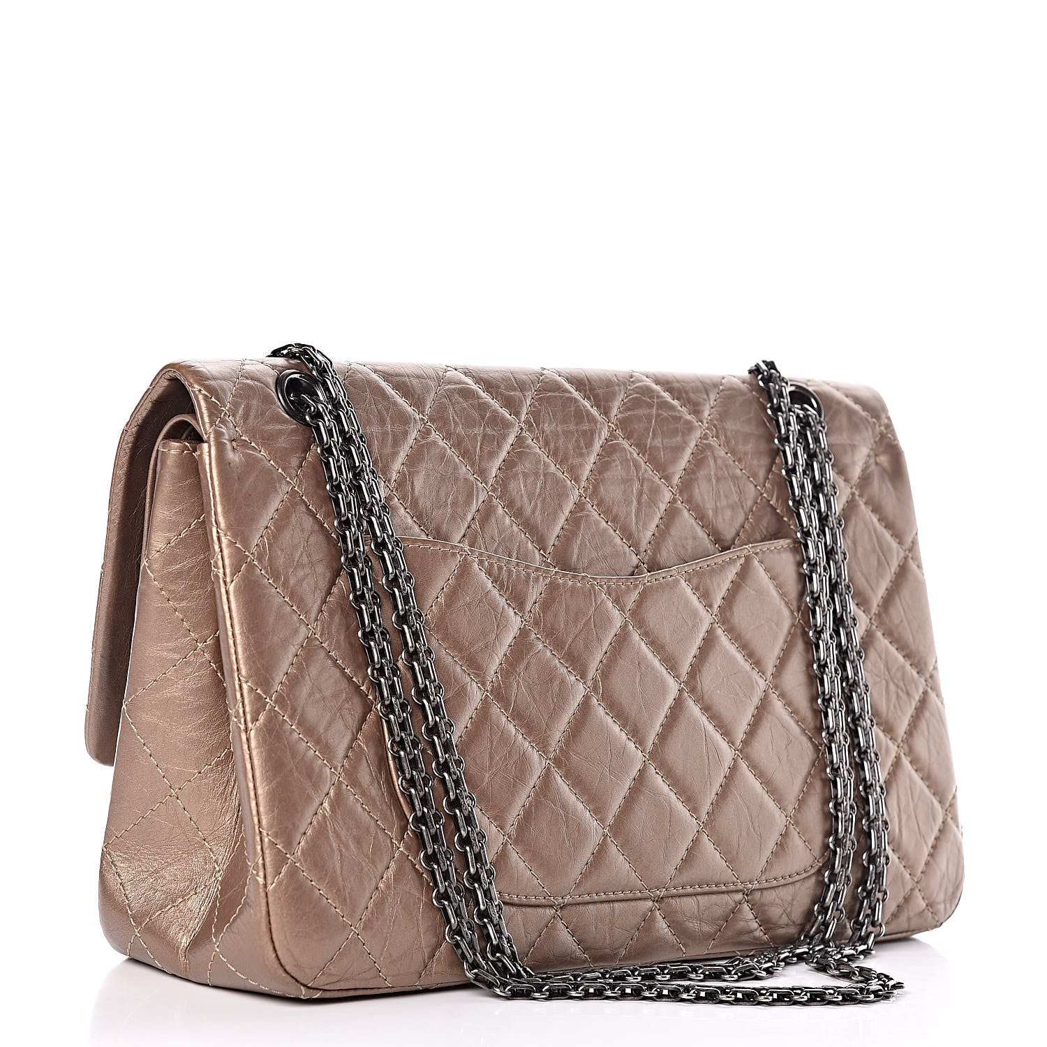 Chanel Metallic Aged Calfskin Quilted 2.55 Reissue 227 Flap Dark Gold 3 of 10
