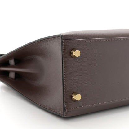 Hermes Madame Calfskin Kelly Sellier 25 Moka 9 of 11