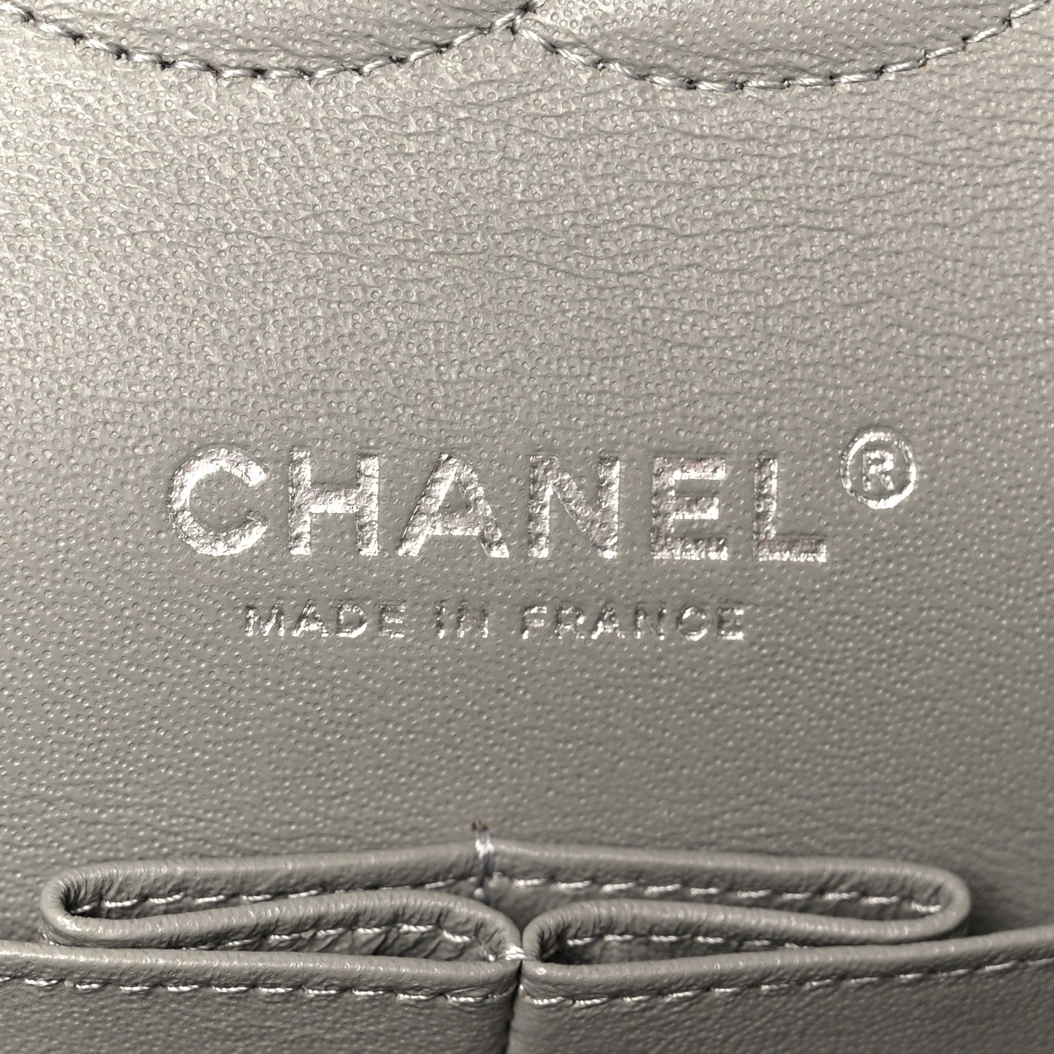 Chanel Lambskin Quilted Medium Double Flap Grey 6 of 12