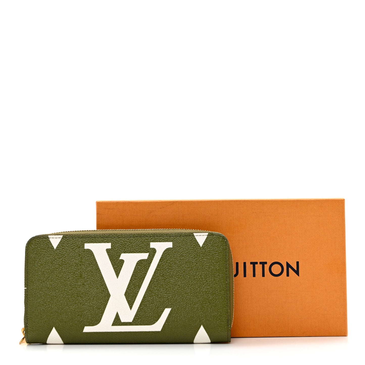 Monogram Giant Zippy Wallet Kaki White