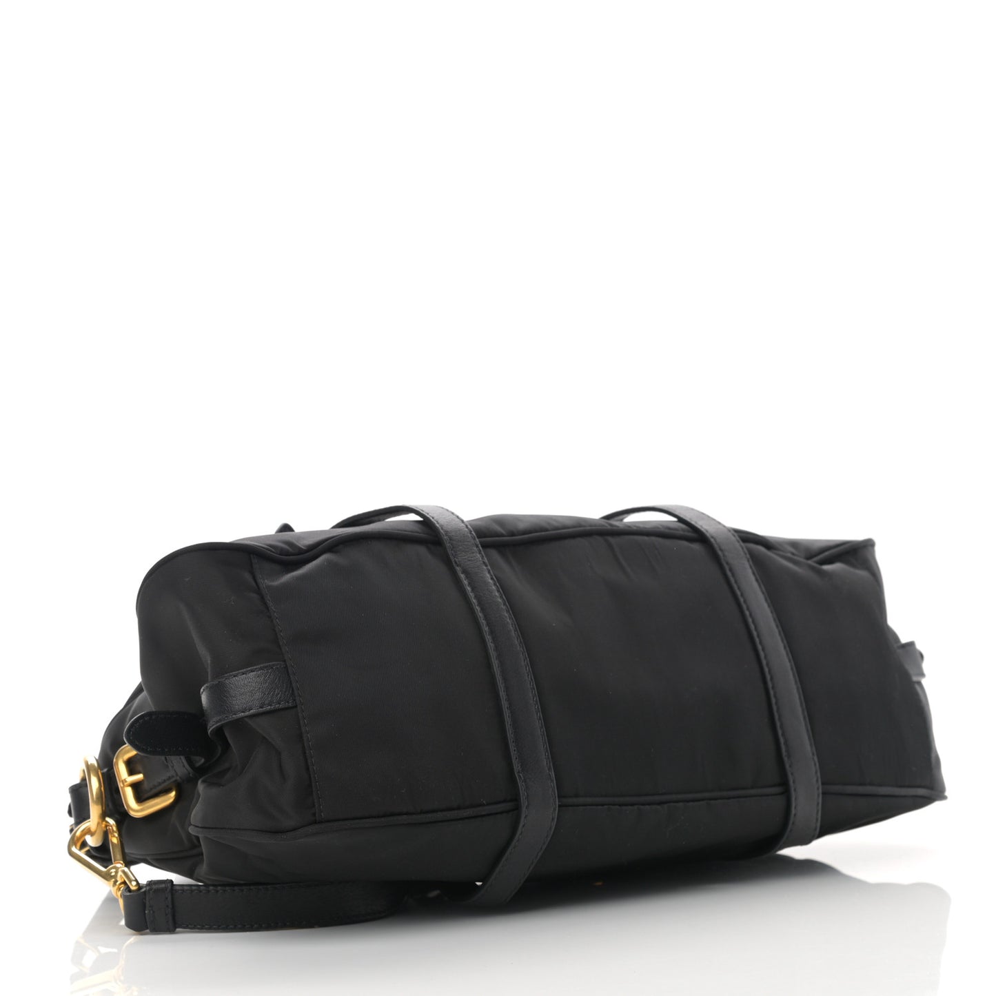 Tessuto Nylon Soft Calfskin Shopping Satchel Black
