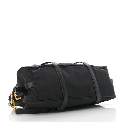 Prada Tessuto Nylon Soft Calfskin Shopping Satchel Black 4 of 13