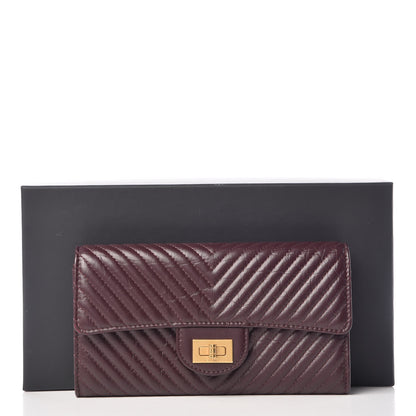 Chanel Aged Calfskin Chevron Quilted 2.55 Reissue Flap Wallet Burgundy 9 of 9