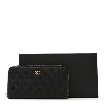 Chanel Caviar Quilted Large Gusset Zip Around Wallet Black 15 of 15