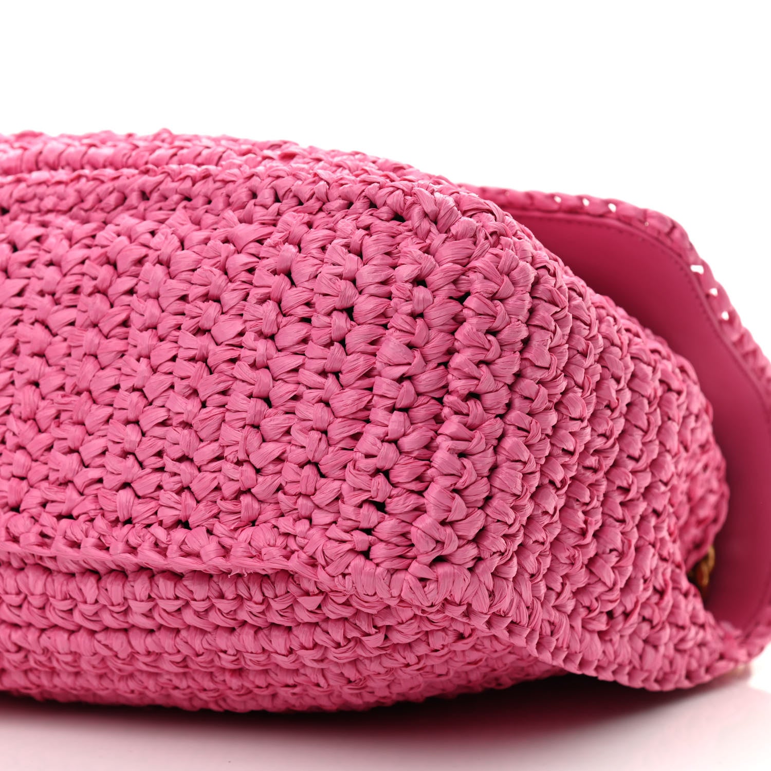 Saint Laurent Raffia Calfskin Monogram Medium Niki Chain Satchel Bright Pink 10 of 11
