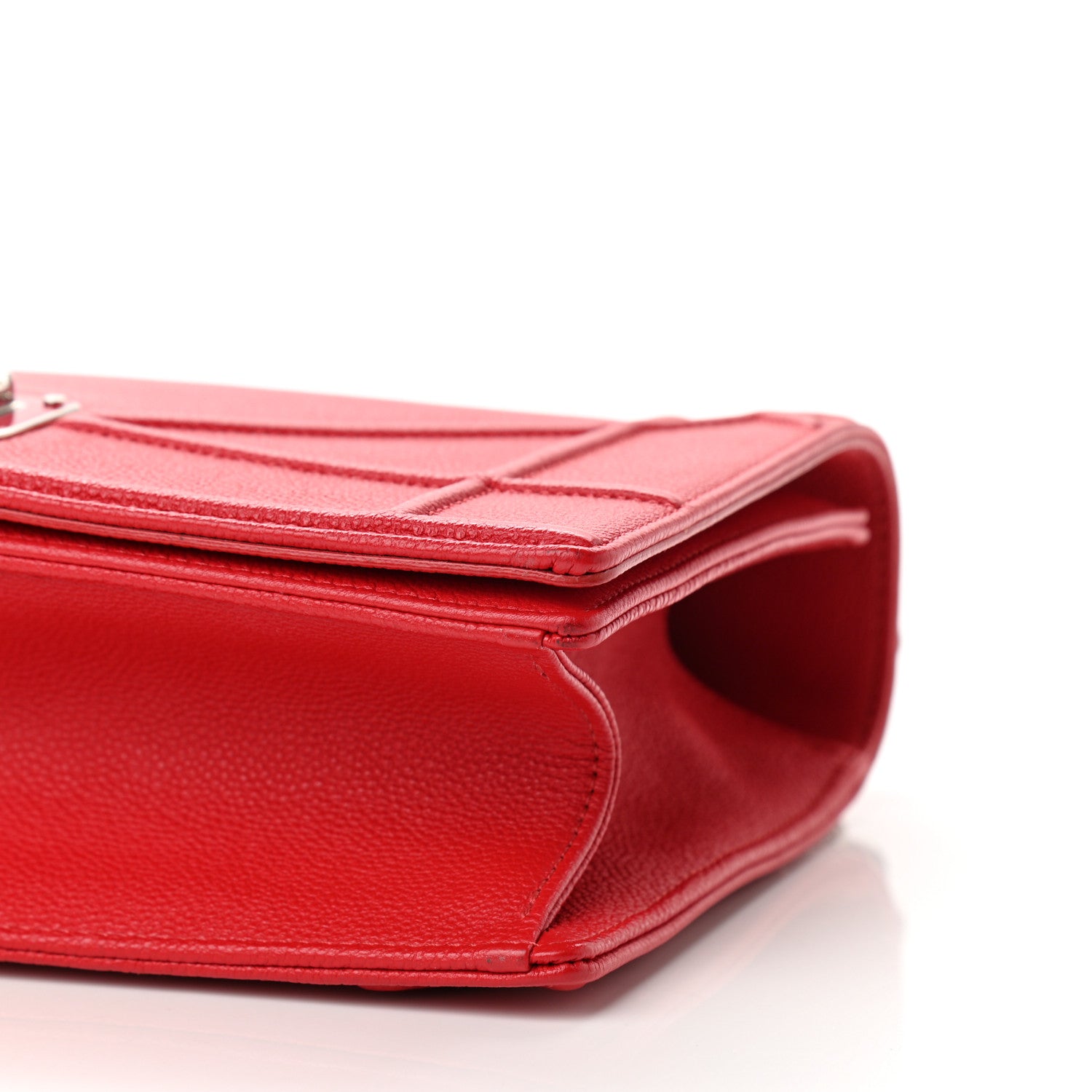 Christian Dior Grained Calfskin Medium Diorama Flap Bag Red 11 of 11