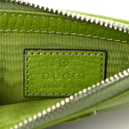 Gucci Dollar Calfskin Enamel Monochrome GG Marmont Key Case Card Holder Lemon Leaf 6 of 6