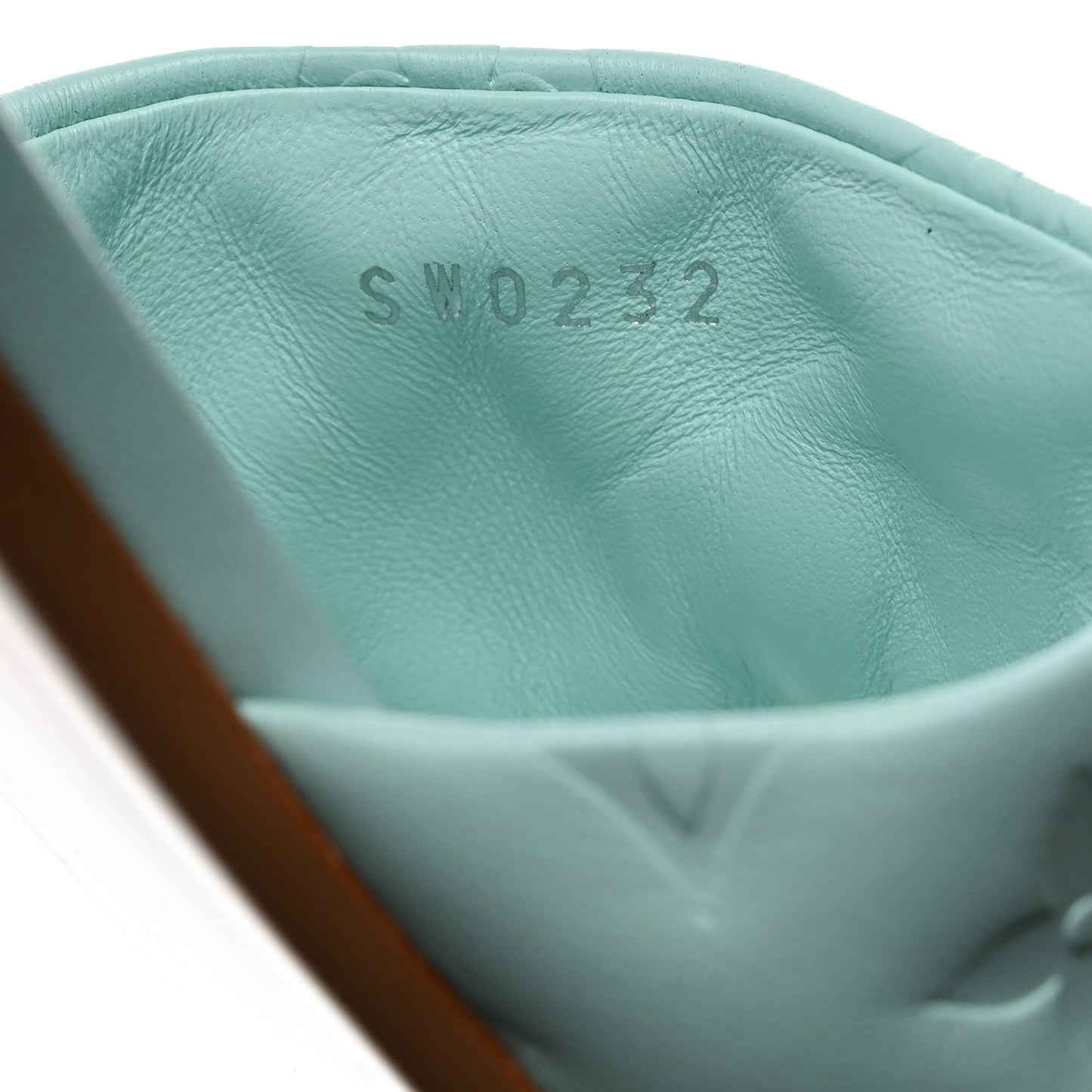 Lambskin Embossed Monogram Revival Flat Mules 40 Vert D'eau Green
