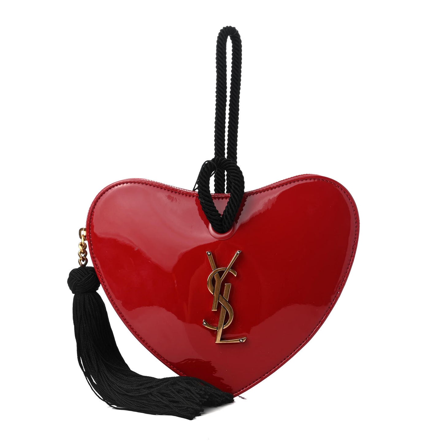 Patent Sac Coeur Heart Shaped Clutch Red