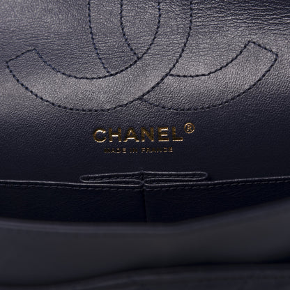 Chanel Crumpled Calfskin Chevron Quilted 2.55 Reissue 226 Navy Blue 8 of 10