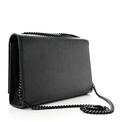 Saint Laurent Grain De Poudre Medium Classic Monogram Monochrome Kate Satchel Black 2 of 13