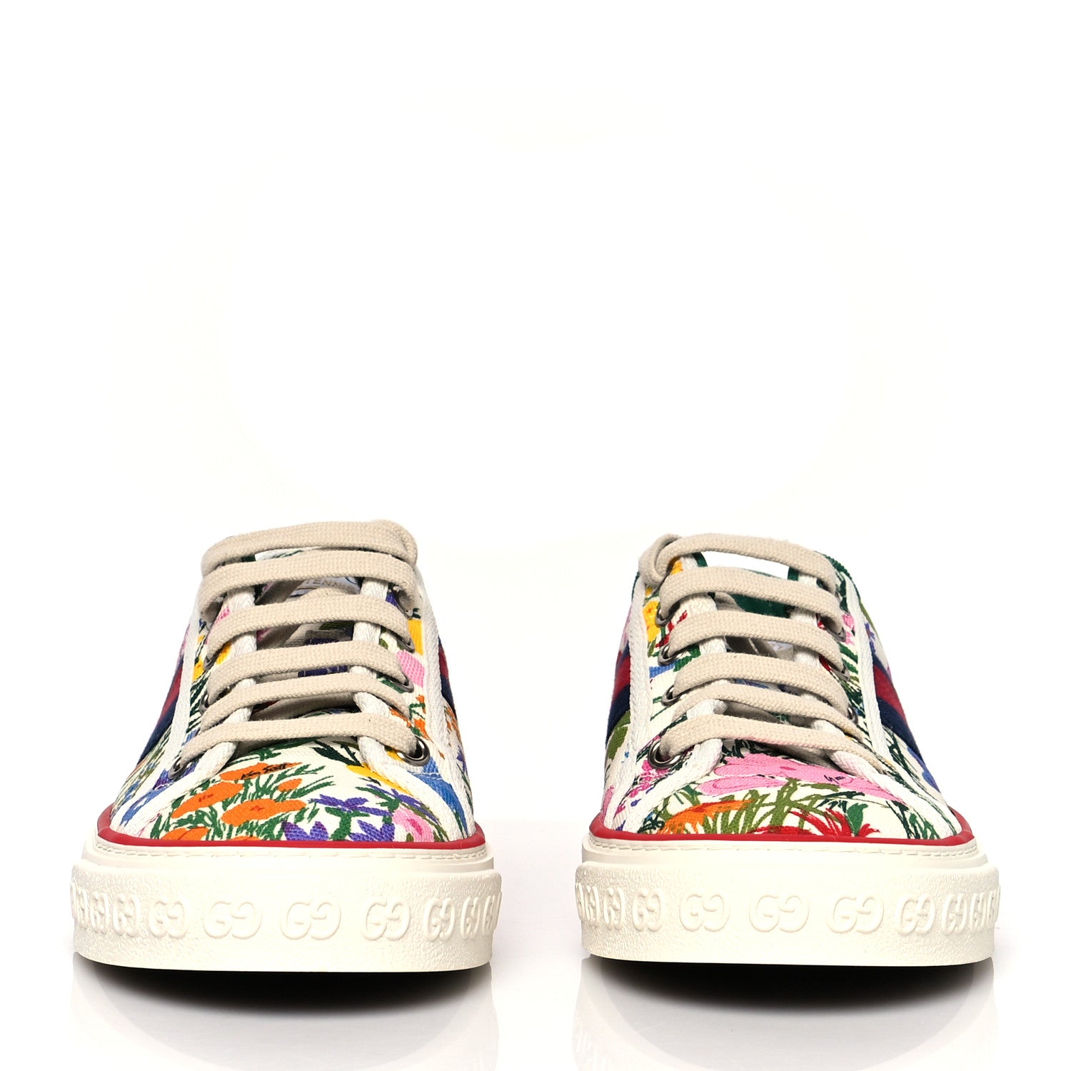 Gucci X KEN SCOTT Cotton Web Floral Womens 1977 Tennis Sneakers 38 Ivory Pink Mystic White 2 of 7