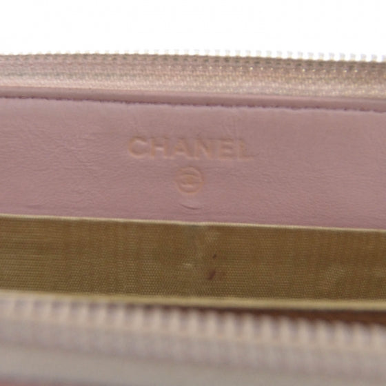 Caviar Zip Around Wallet Pink
