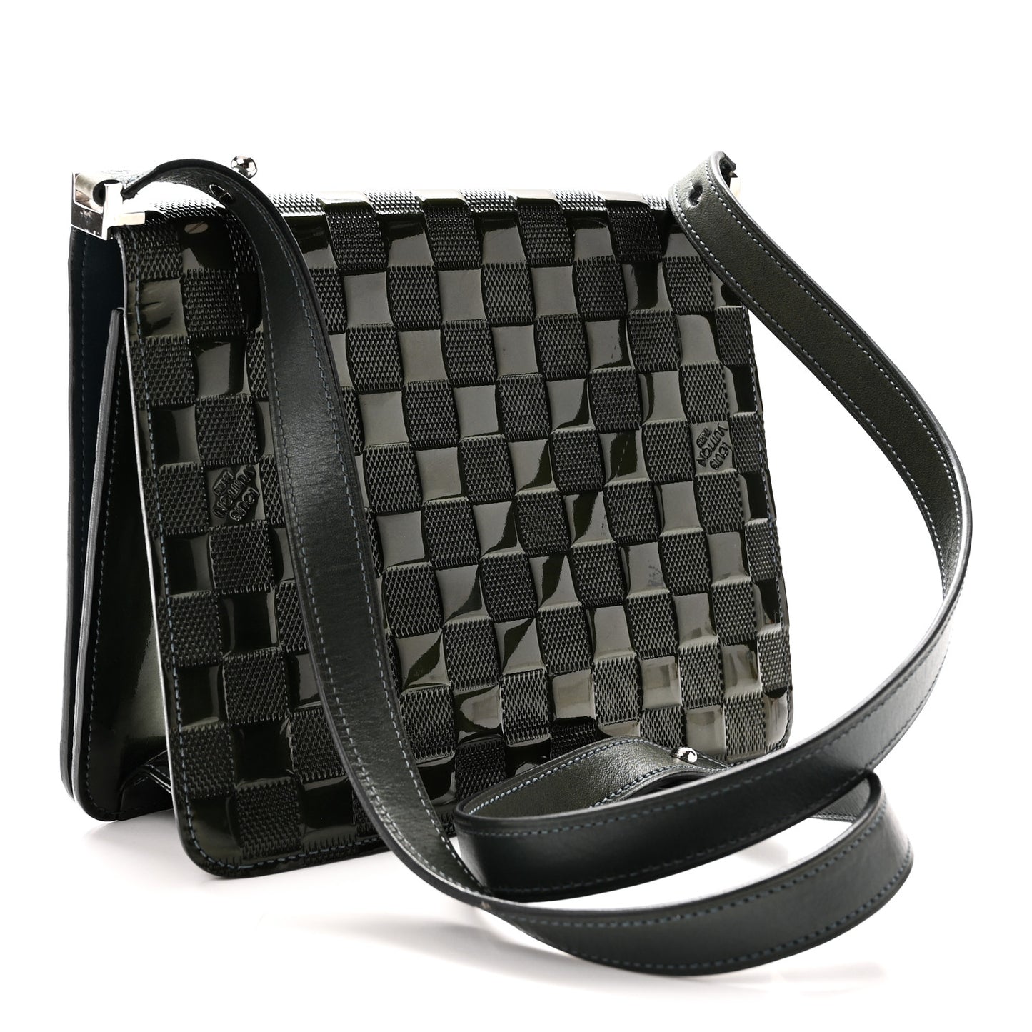 Damier Vernis Cabaret Bag Petrole Blue