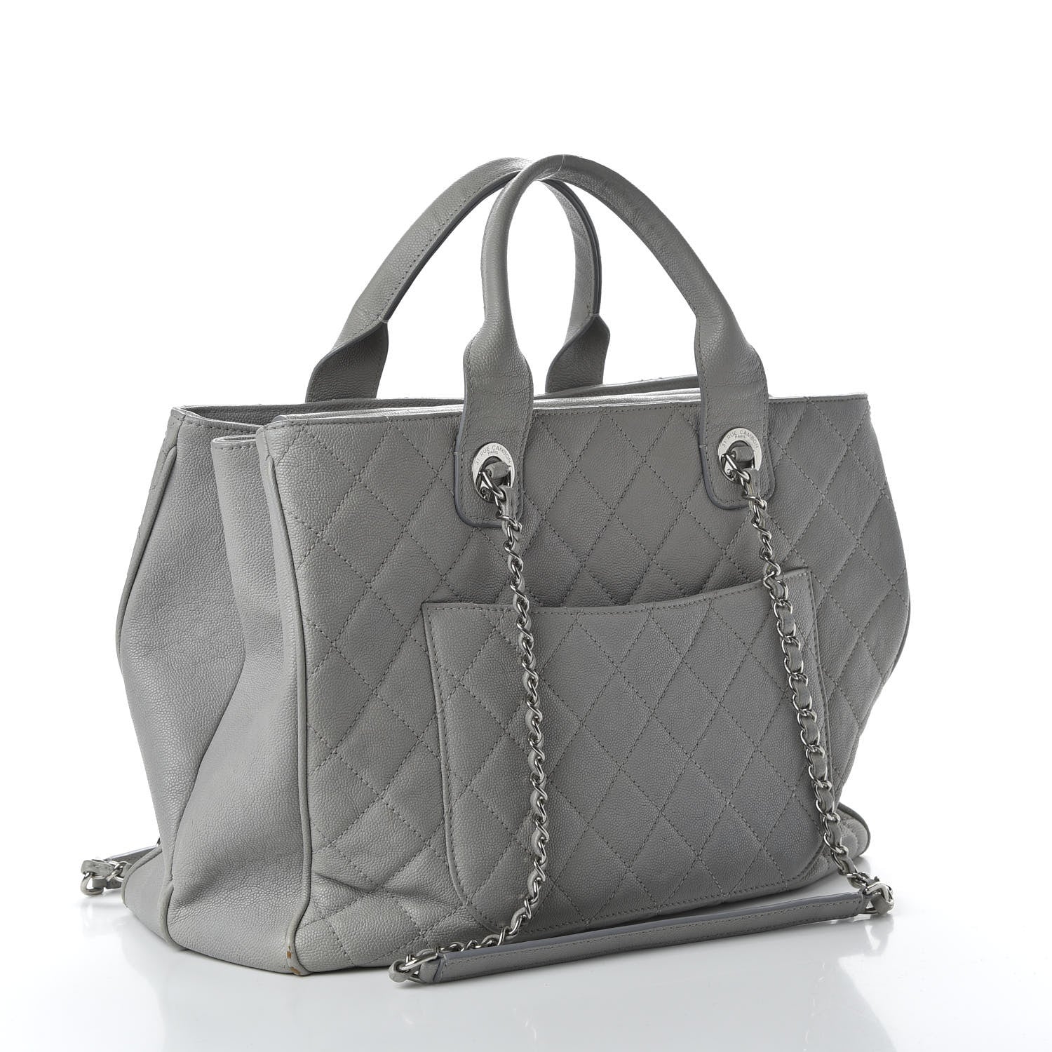Chanel Caviar Quilted Large Urban Companion Top Handle Shopping Tote Grey 4 of 12