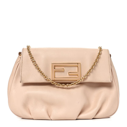 Fendi Vitello Flamingo Enamel Fendista Pouchette Crossbody Rosa Plaster 1 of 10