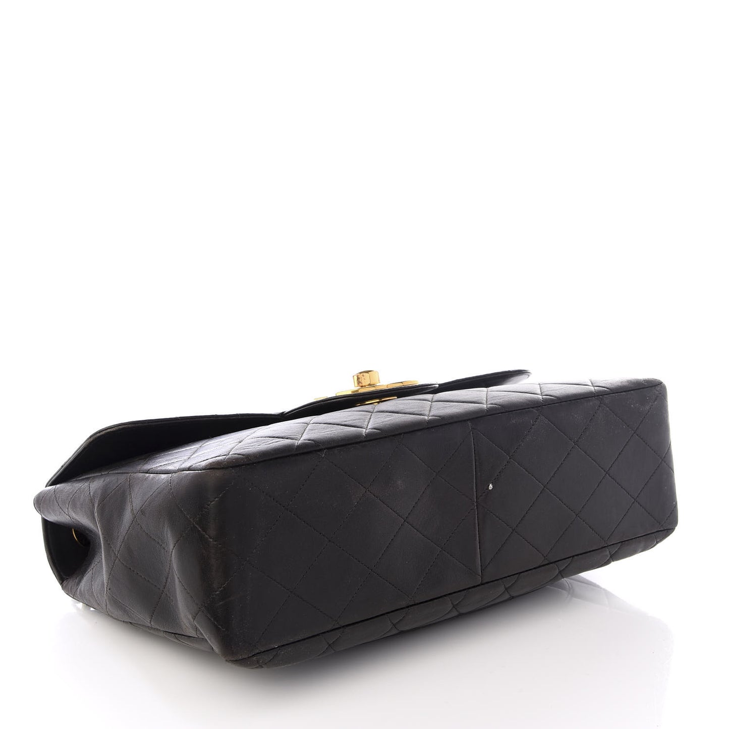 Lambskin Quilted XL Jumbo Single Flap Black