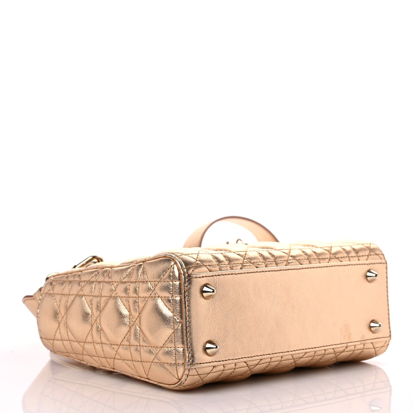 Metallic Calfskin Cannage Small My ABCDior Lady Dior Gold